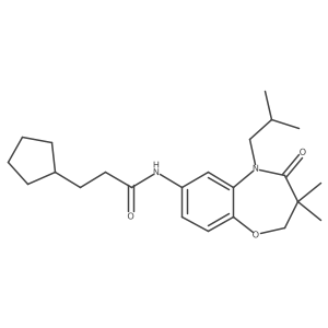 3-cyclopentyl-N-(5-isobutyl-3,3-dimethyl-4-oxo-2,3,4,5-tetrahydrobenzo[b][1,4]oxazepin-7-yl)propanamide结构式
