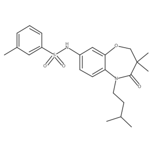 N-(5-isopentyl-3,3-dimethyl-4-oxo-2,3,4,5-tetrahydrobenzo[b][1,4]oxazepin-8-yl)-3-methylbenzenesulfonamide结构式