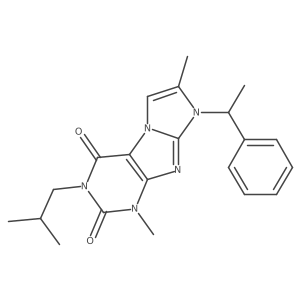 3-isobutyl-1,7-dimethyl-8-(1-phenylethyl)-1H-imidazo[2,1-f]purine-2,4(3H,8H)-dione Structure