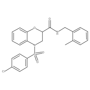 4-(4-chlorophenyl)sulfonyl-N-[(2-methylphenyl)methyl]-2,3-dihydro-1,4-benzoxazine-2-carboxamide Structure