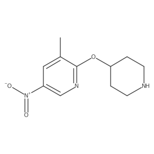 3-Methyl-5-nitro-2-(piperidin-4-yloxy)-pyridine结构式
