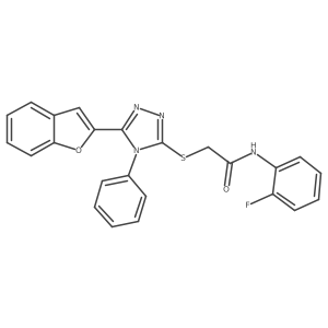 2-{[5-(1-benzofuran-2-yl)-4-phenyl-4H-1,2,4-triazol-3-yl]sulfanyl}-N-(2-fluorophenyl)acetamide Structure