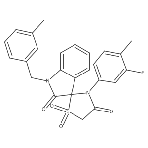 3'-(3-Fluoro-4-methylphenyl)-1-(3-methylbenzyl)spiro[indoline-3,2'-thiazolidine]-2,4'-dione 1',1'-dioxide结构式