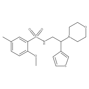 2-methoxy-5-methyl-N-(2-morpholino-2-(thiophen-3-yl)ethyl)benzenesulfonamide结构式
