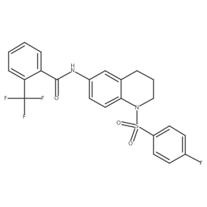 N-[1-(4-fluorobenzenesulfonyl)-1,2,3,4-tetrahydroquinolin-6-yl]-2-(trifluoromethyl)benzamide结构式