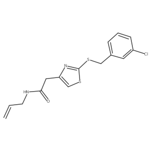 N-allyl-2-(2-((3-chlorobenzyl)thio)thiazol-4-yl)acetamide结构式