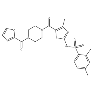 Benzenesulfonamide, N-[5-[[4-(2-furanylcarbonyl)-1-piperazinyl]carbonyl]-4-methyl-2-thiazolyl]-2,4-dimethyl- Structure