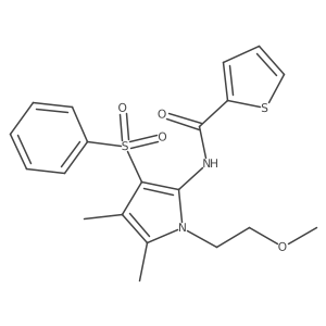N-[1-(2-methoxyethyl)-4,5-dimethyl-3-(phenylsulfonyl)-1H-pyrrol-2-yl]thiophene-2-carboxamide结构式