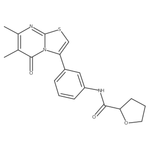 N-(3-(6,7-dimethyl-5-oxo-5H-thiazolo[3,2-a]pyrimidin-3-yl)phenyl)tetrahydrofuran-2-carboxamide结构式