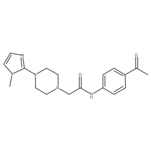 N-(4-acetylphenyl)-2-(4-(1-methyl-1H-imidazol-2-yl)piperazin-1-yl)acetamide结构式