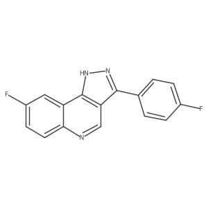 8-fluoro-3-(4-fluorophenyl)-1H-pyrazolo[4,3-c]quinoline结构式