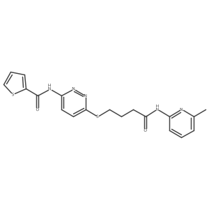N-(6-((4-((6-methylpyridin-2-yl)amino)-4-oxobutyl)thio)pyridazin-3-yl)thiophene-2-carboxamide结构式