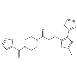 1-(4-(Furan-2-carbonyl)piperazin-1-yl)-3-(2-methyl-4-(thiophen-2-yl)thiazol-5-yl)propan-1-one结构式