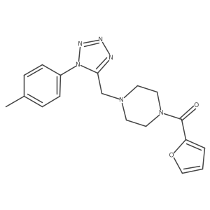 furan-2-yl(4-((1-(p-tolyl)-1H-tetrazol-5-yl)methyl)piperazin-1-yl)methanone结构式