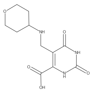 2,6-dioxo-5-((tetrahydro-2H-pyran-4-ylamino)methyl)-1,2,3,6-tetrahydropyrimidine-4-carboxylic acid结构式