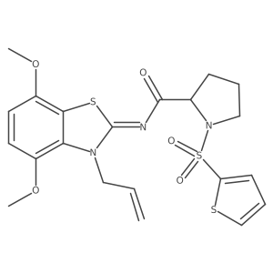 (E)-N-(3-allyl-4,7-dimethoxybenzo[d]thiazol-2(3H)-ylidene)-1-(thiophen-2-ylsulfonyl)pyrrolidine-2-carboxamide Structure