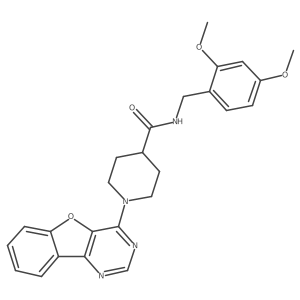 1-(benzofuro[3,2-d]pyrimidin-4-yl)-N-(2,4-dimethoxybenzyl)piperidine-4-carboxamide结构式
