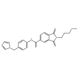 2-(3-methoxypropyl)-1,3-dioxo-N-[4-(1H-1,2,4-triazol-1-ylmethyl)phenyl]-2,3-dihydro-1H-isoindole-5-carboxamide Structure