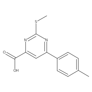 CSc1nc(C(=O)O)cc(-c2ccc(C)cc2)n1结构式