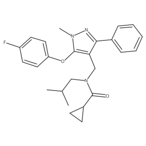 N~1~-{[5-(4-fluorophenoxy)-1-methyl-3-phenyl-1H-pyrazol-4-yl]methyl}-N~1~-isobutyl-1-cyclopropanecarboxamide结构式