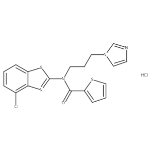 N-(3-(1H-imidazol-1-yl)propyl)-N-(4-chlorobenzo[d]thiazol-2-yl)thiophene-2-carboxamide hydrochloride结构式