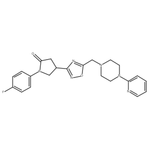 1-(4-Fluorophenyl)-4-(5-((4-(pyridin-2-yl)piperazin-1-yl)methyl)-1,2,4-oxadiazol-3-yl)pyrrolidin-2-one Structure