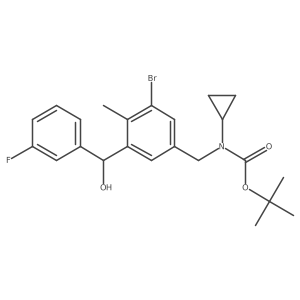 Tert-butyl{3-bromo-5-[(3-fluorophenyl)(hydroxyl)methyl]-4-methylbenzyl}cyclopropylcarbamate Structure