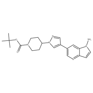 tert-butyl 4-[4-(1-amino-1H-pyrrolo[3,2-b]pyridin-6-yl)-1H-pyrazol-1-yl]piperidine-1-carboxylate结构式