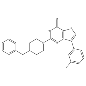 2-(4-benzylpiperidin-1-yl)-7-(3-methylphenyl)thieno[3,2-d]pyrimidin-4(3H)-one结构式