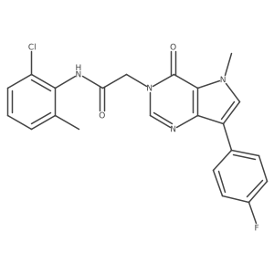 N-(2-chloro-6-methylphenyl)-2-(7-(4-fluorophenyl)-5-methyl-4-oxo-4,5-dihydro-3H-pyrrolo[3,2-d]pyrimidin-3-yl)acetamide结构式