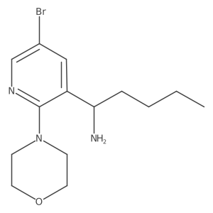 3-Pyridinemethanamine, 5-bromo-I+/--butyl-2-(4-morpholinyl)-, (I+/-S)-结构式