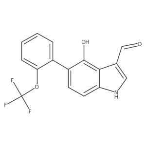 4-Hydroxy-5-(2-(trifluoromethoxy)phenyl)indole-3-carboxaldehyde结构式