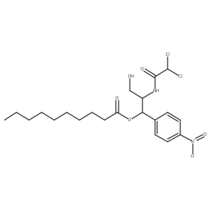 Decanoic acid (1R,2R)-1-(4-nitrophenyl)-2-[(dichloroacetyl)amino]-3-hydroxypropyl ester Structure