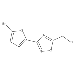 3-(5-Bromothiophen-2-yl)-5-(chloromethyl)-1,2,4-oxadiazole结构式