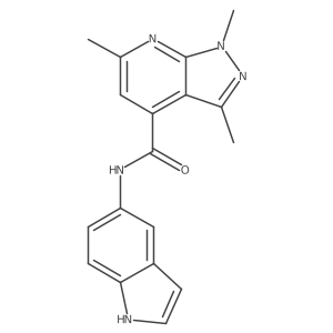 N-(1H-indol-5-yl)-1,3,6-trimethyl-1H-pyrazolo[3,4-b]pyridine-4-carboxamide结构式