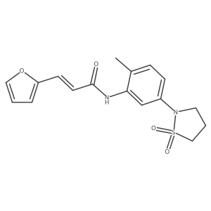 (E)-N-(5-(1,1-dioxidoisothiazolidin-2-yl)-2-methylphenyl)-3-(furan-2-yl)acrylamide Structure