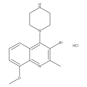 3-Bromo-8-methoxy-2-methyl-4-(piperazin-1-yl)quinoline hydrochloride Structure