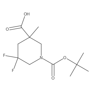 1-(tert-Butoxycarbonyl)-5,5-difluoro-3-methylpiperidine-3-carboxylic acid结构式