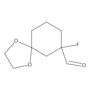 1,4-Dioxaspiro[4.5]decane-7-carboxaldehyde, 7-fluoro-结构式