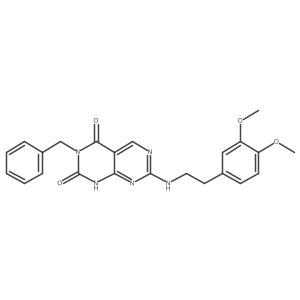 3-benzyl-7-((3,4-dimethoxyphenethyl)amino)pyrimido[4,5-d]pyrimidine-2,4(1H,3H)-dione结构式