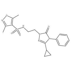 N-(2-(3-cyclopropyl-5-oxo-4-phenyl-4,5-dihydro-1H-1,2,4-triazol-1-yl)ethyl)-3,5-dimethylisoxazole-4-sulfonamide Structure