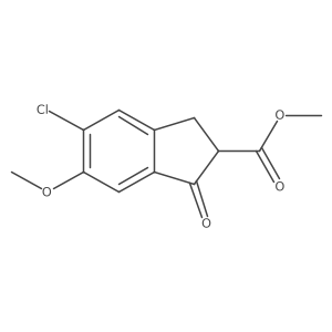 Methyl 5-chloro-6-methoxy-1-oxo-2,3-dihydro-1H-indene-2-carboxylate结构式