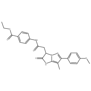 ethyl 4-{2-[6-(4-methoxyphenyl)-7-methyl-2-oxo-1H,2H,3H-pyrazolo[1,5-a]imidazol-3-yl]acetamido}benzoate结构式