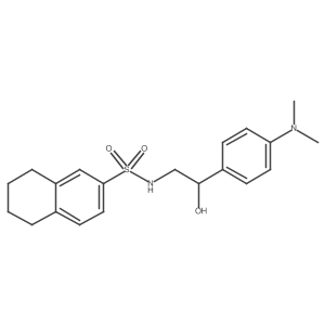 N-(2-(4-(dimethylamino)phenyl)-2-hydroxyethyl)-5,6,7,8-tetrahydronaphthalene-2-sulfonamide结构式