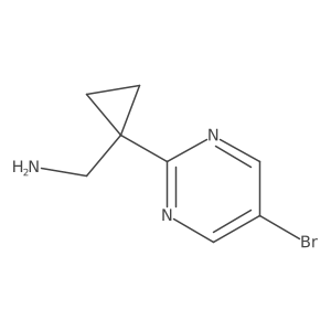 (1-(5-Bromopyrimidin-2-YL)cyclopropyl)methanamine Structure