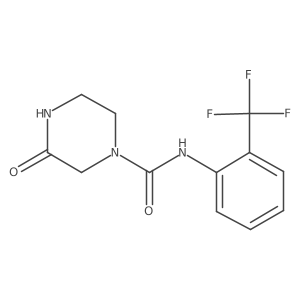 3-oxo-N-[2-(trifluoromethyl)phenyl]piperazine-1-carboxamide结构式