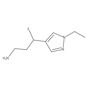 3-(1-ethyl-1H-pyrazol-4-yl)-3-fluoropropan-1-amine Structure