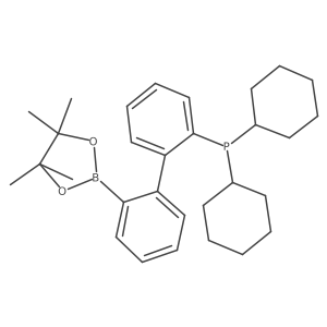 Dicyclohexyl(2'-(4,4,5,5-tetramethyl-1,3,2-dioxaborolan-2-yl)-[1,1'-biphenyl]-2-yl)phosphane Structure