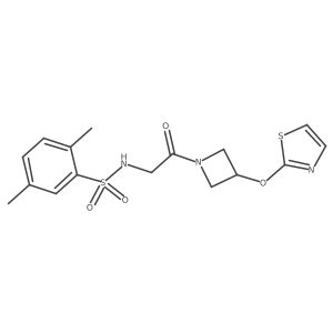 2,5-dimethyl-N-(2-oxo-2-(3-(thiazol-2-yloxy)azetidin-1-yl)ethyl)benzenesulfonamide结构式