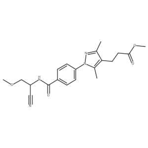 methyl 3-(1-{4-[(1-cyano-2-methoxyethyl)carbamoyl]phenyl}-3,5-dimethyl-1H-pyrazol-4-yl)propanoate Structure